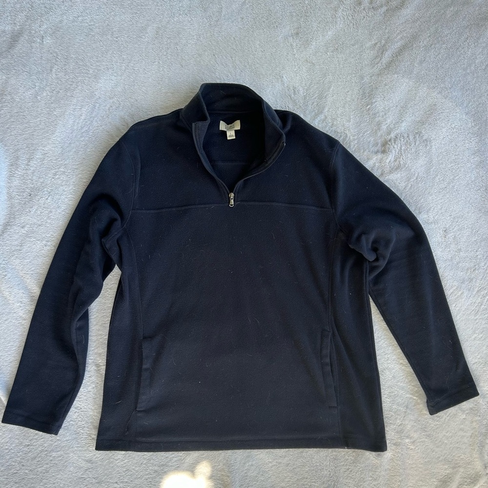 croft & barrow Men's Navy Quarter-Zip Fleece Pullover